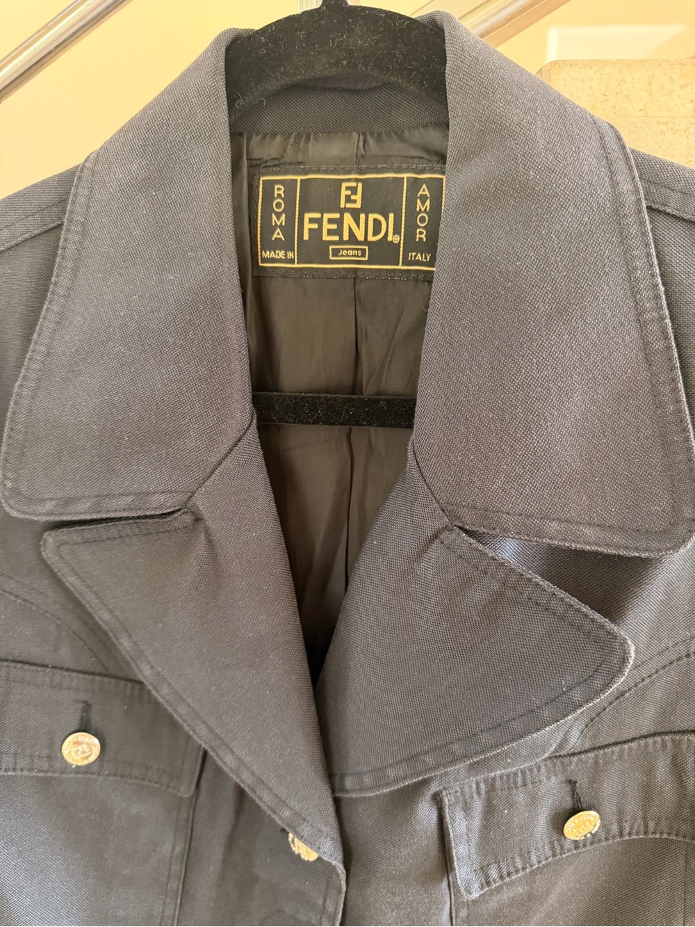 Fendi black Button-Front Utility Jacket - Picture 4 of 14
